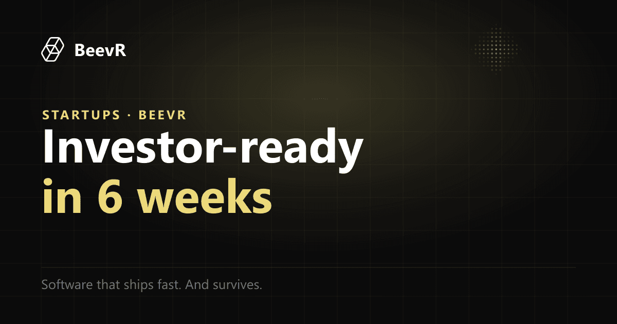 Investor-Ready MVP in 6 Weeks — Fixed Price, Fixed Timeline