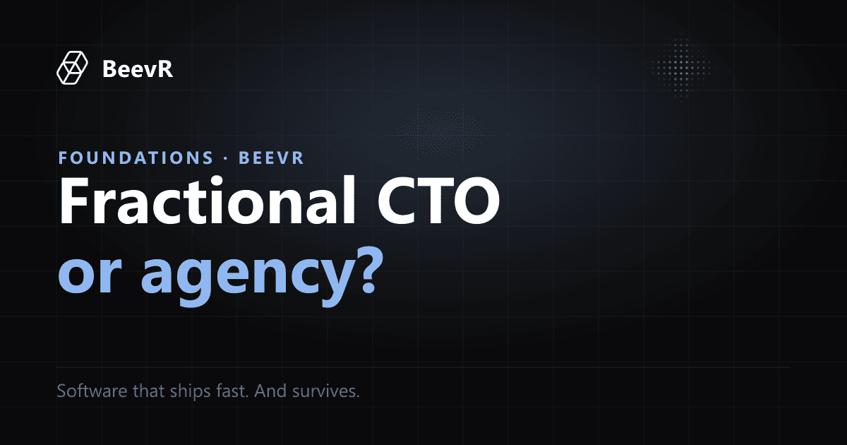Fractional CTO vs Development Agency: Which Does Your Startup Need?